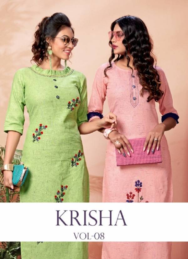 FG Krisha Vol-8 Latest Designer Pure Cotton Hand Work Party Wear Casual Wear Kurtis Collection 
